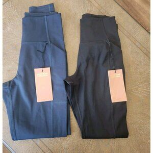 2 Girlfriend Collective  Compressive Pocket Leggings BLACK & NAVY Sz Small